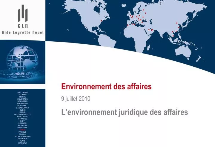 environnement des affaires