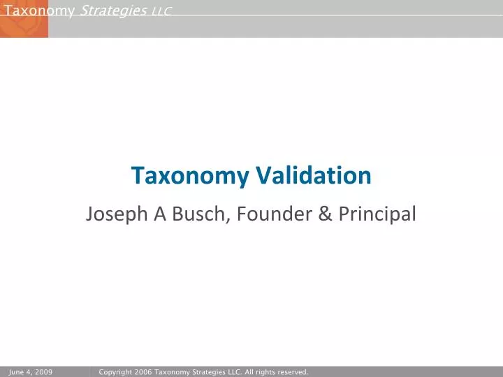taxonomy validation