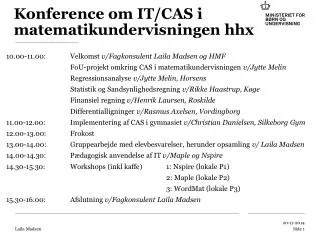 konference om it cas i matematikundervisningen hhx