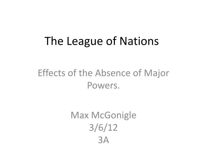 the league of nations