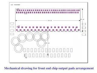 Mechanical drawing for front end chip output pads arrangement