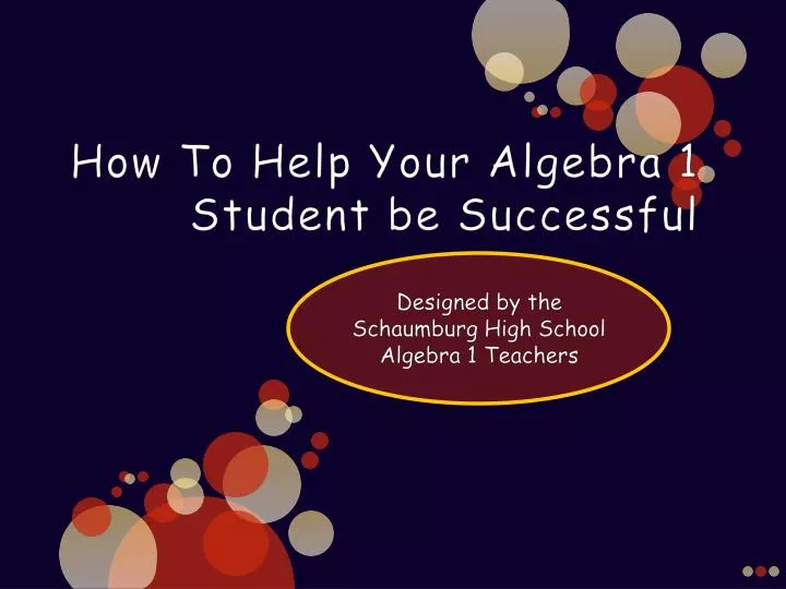 how to help your algebra 1 student be successful