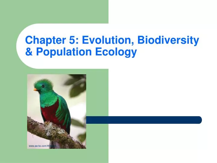 chapter 5 evolution biodiversity population ecology