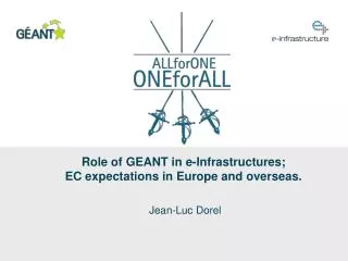 Role of GEANT in e-Infrastructures; EC expectations in Europe and overseas.