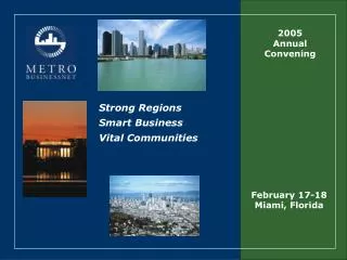 Strong Regions Smart Business Vital Communities
