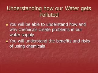 Understanding how our Water gets Polluted