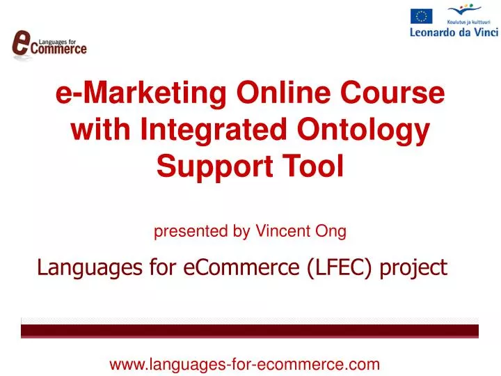 e marketing o nline c ourse with i ntegrated o ntology support t ool presented by vincent ong