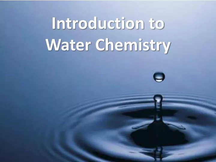 introduction to water chemistry