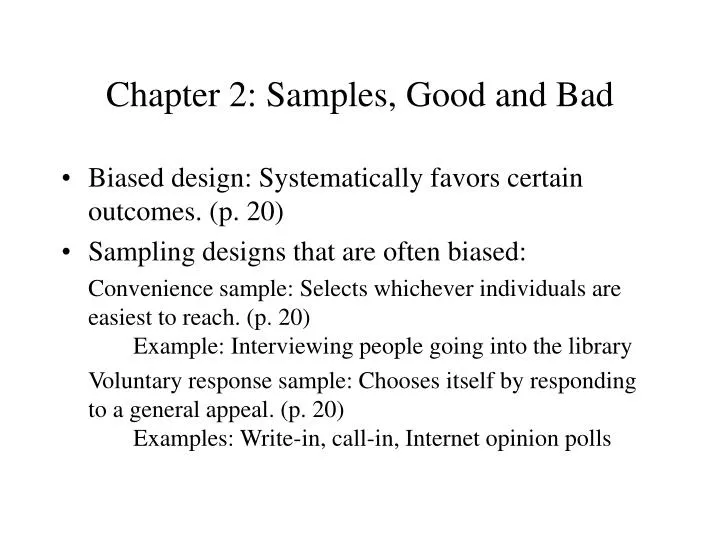 chapter 2 samples good and bad