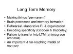 Long Term Memory - slide 1