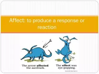 Affect : to produce a response or reaction