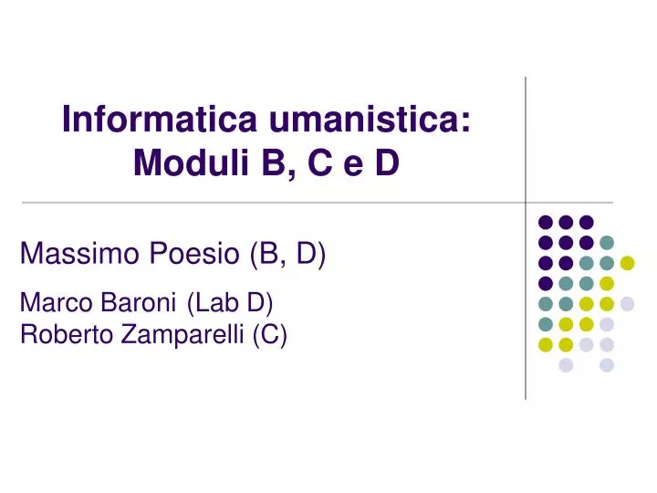 informatica umanistica moduli b c e d