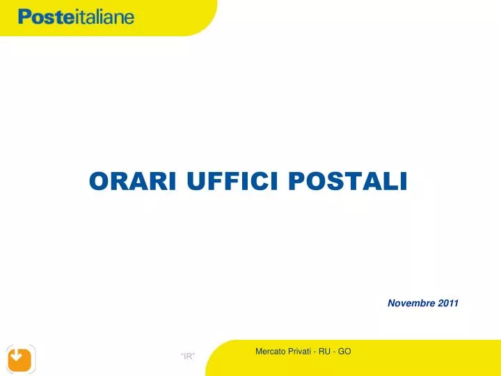 orari uffici postali