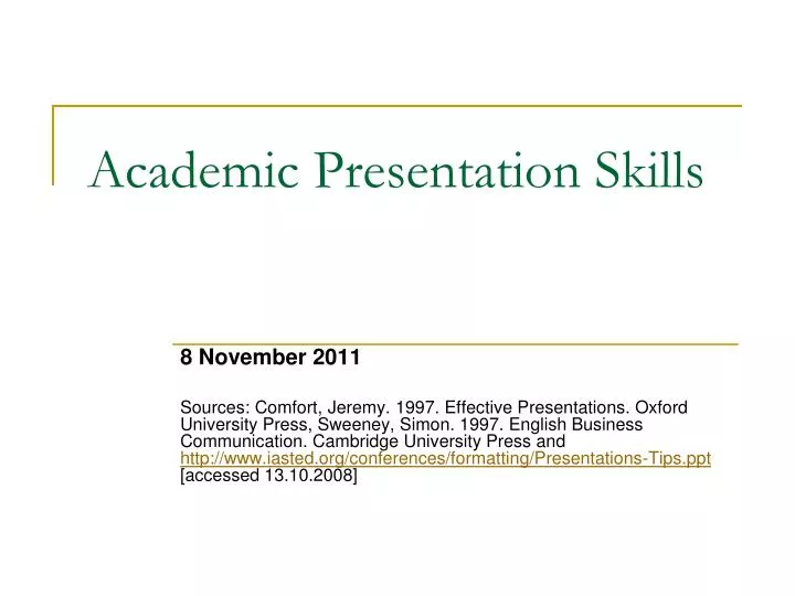 academic presentation skills