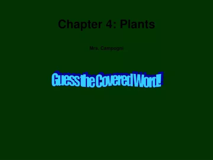 chapter 4 plants mrs campogni