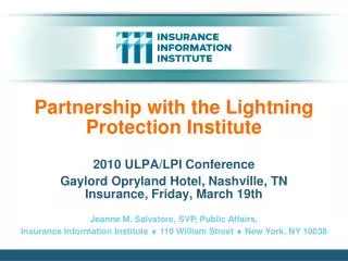 Partnership with the Lightning Protection Institute