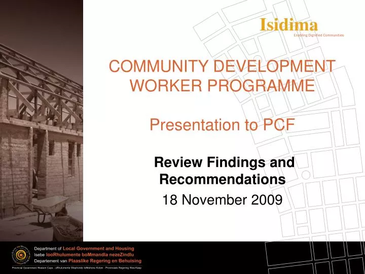 community development worker programme presentation to pcf