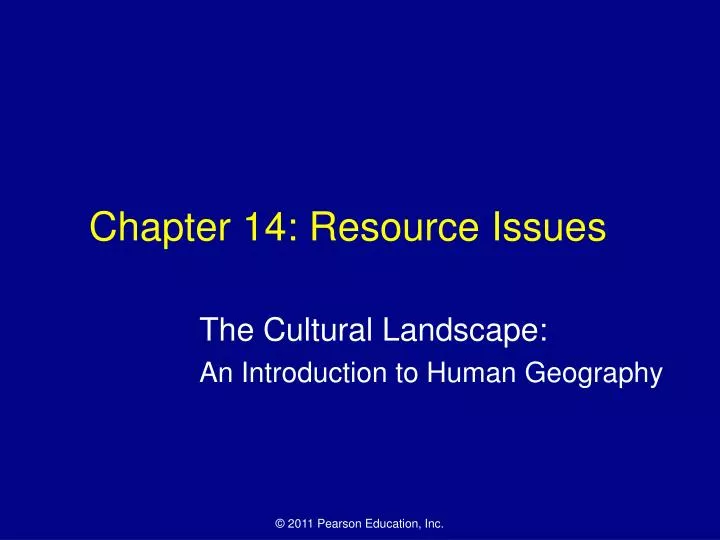 chapter 14 resource issues