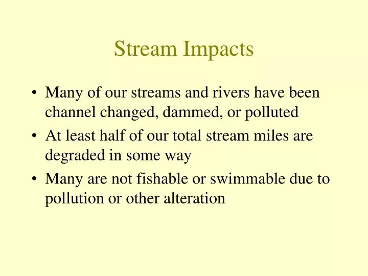 stream impacts