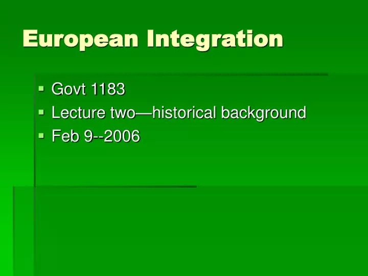 european integration