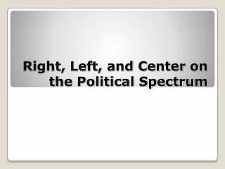 Right, Left, and Center on the Political Spectrum