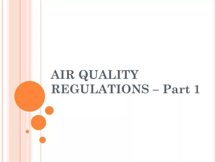 air quality regulations part 1