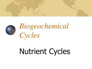 Biogeochemical Cycles