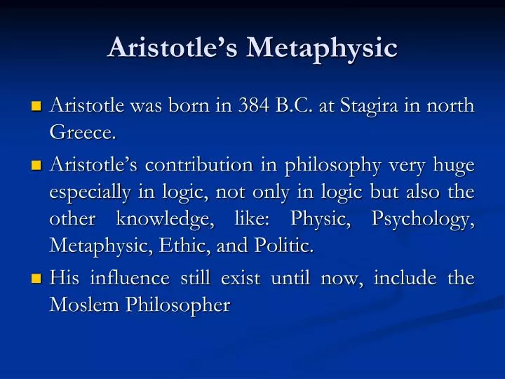 aristotle s metaphysic