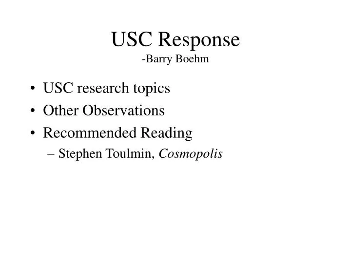 usc response barry boehm