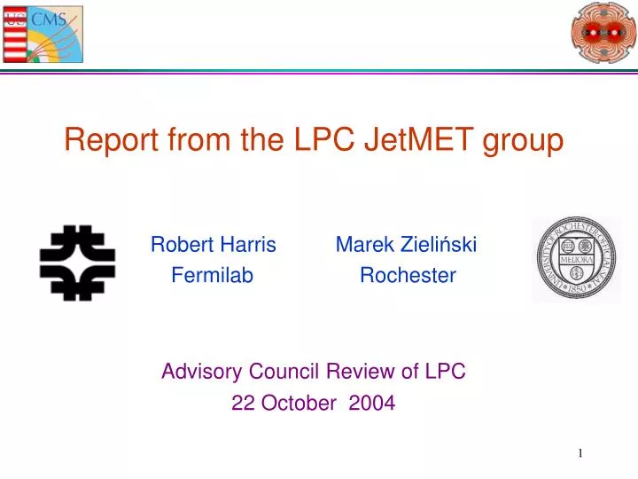 report from the lpc jetmet group