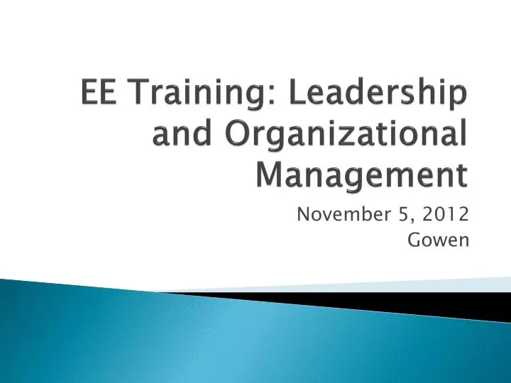 ee training leadership and organizational management
