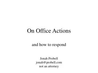 On Office Actions