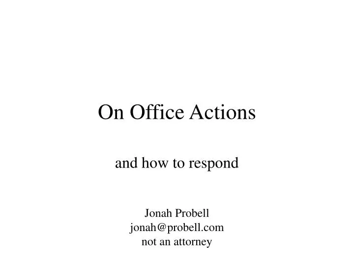 on office actions