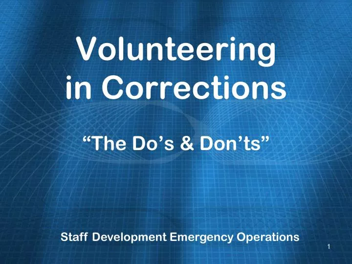 volunteering in corrections