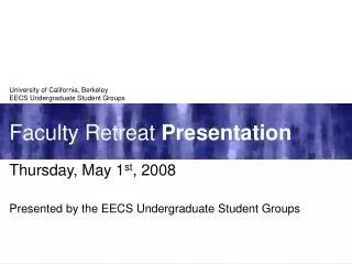 Faculty Retreat Presentation