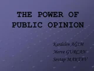 THE POWER OF PUBLIC OPINION