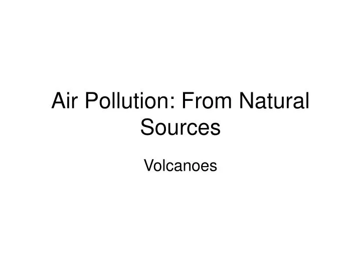 air pollution from natural sources