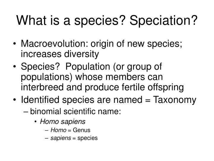 what is a species speciation