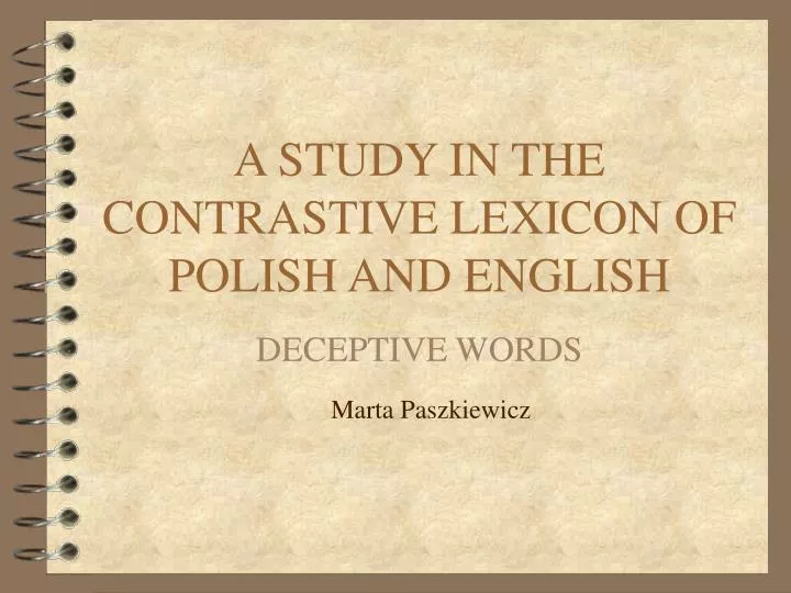 a study in the contrastive lexicon of polish and english