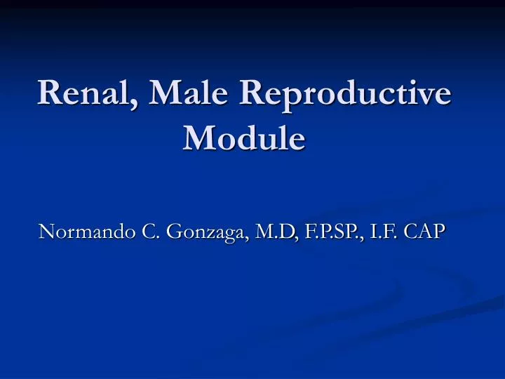 renal male reproductive module