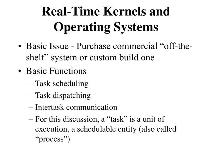 real time kernels and operating systems