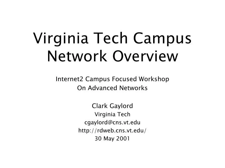 virginia tech campus network overview