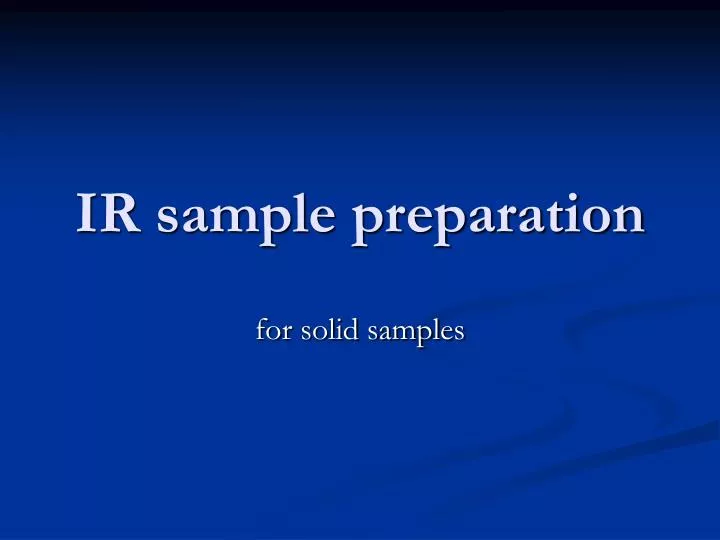 ir sample preparation