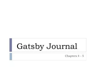 Gatsby Journal