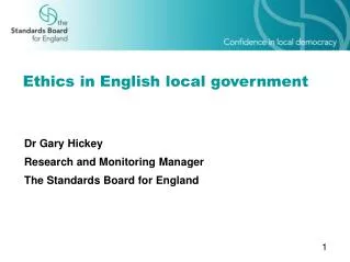 Ethics in English local government