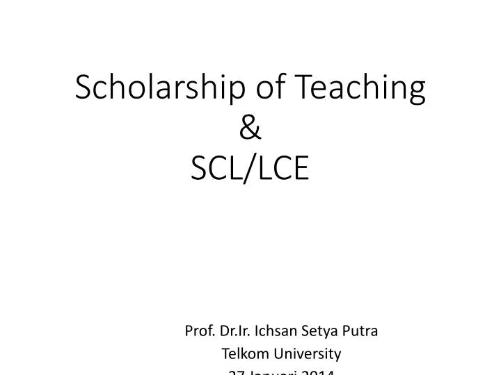 scholarship of teaching scl lce