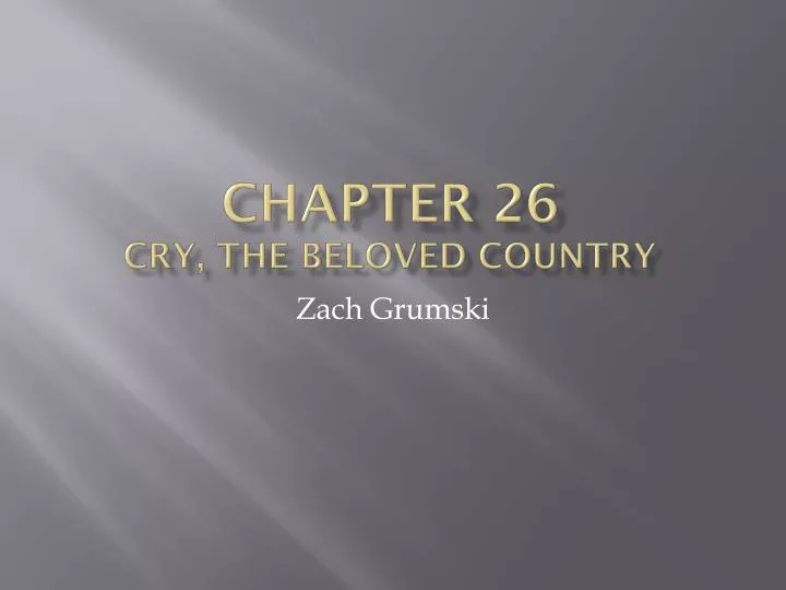 chapter 26 cry the beloved country