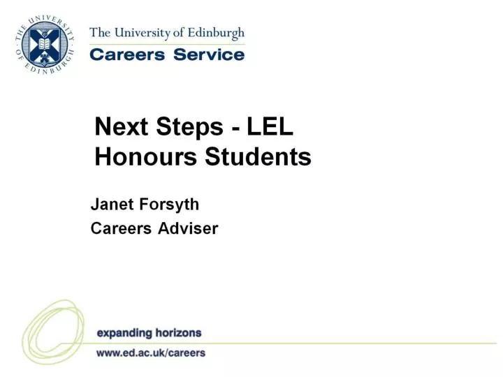 next steps lel honours students