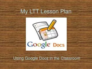 My LTT Lesson Plan