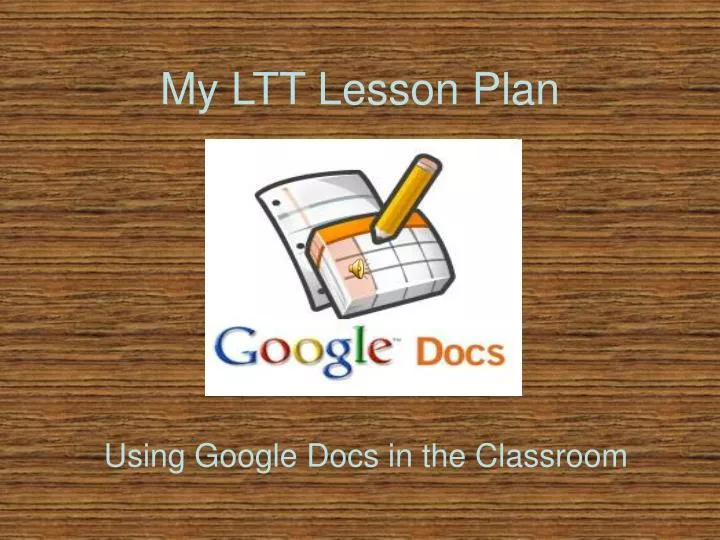 my ltt lesson plan